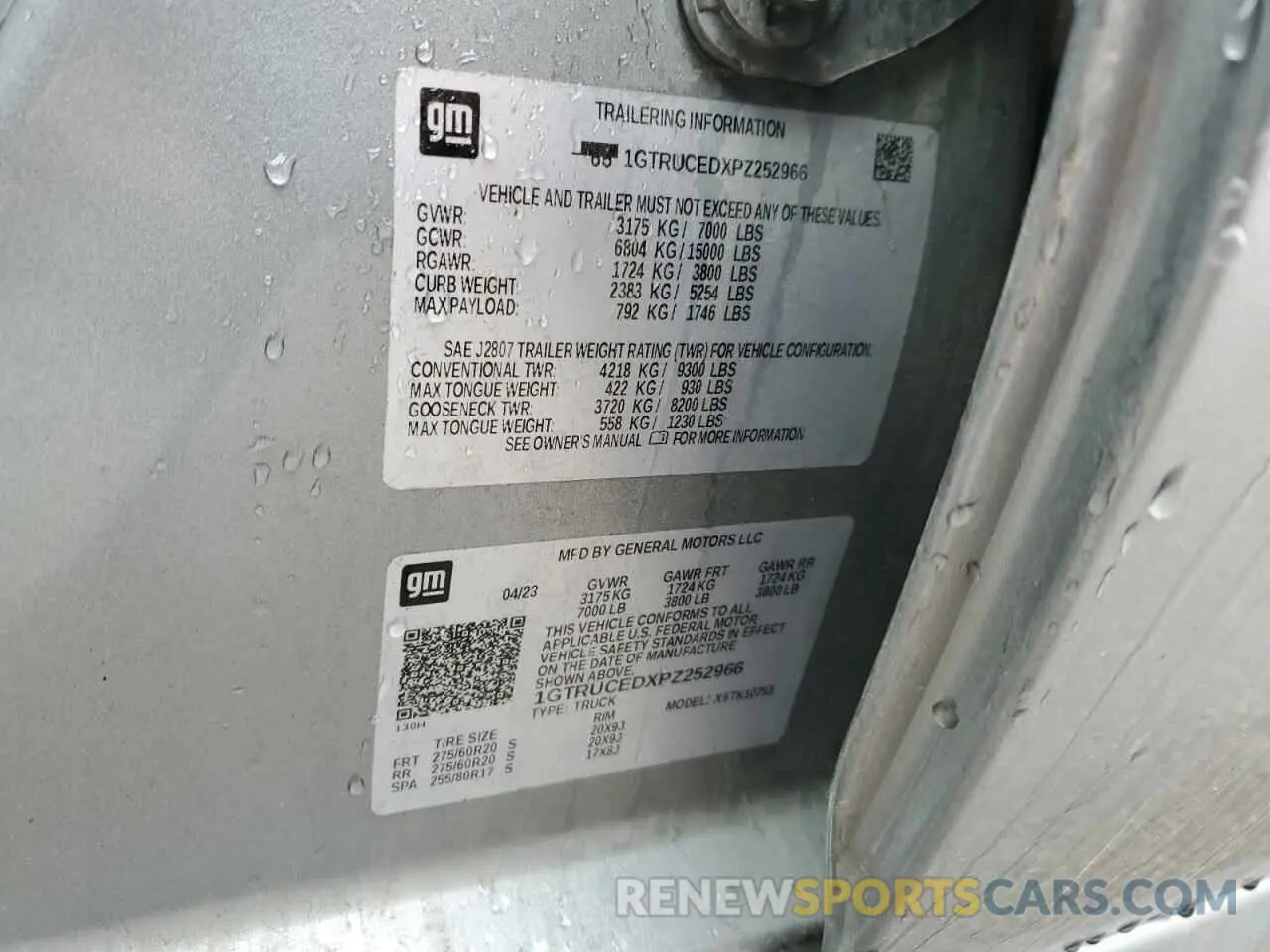 12 Фотография поврежденного автомобиля 1GTRUCEDXPZ252966 GMC SIERRA 2023