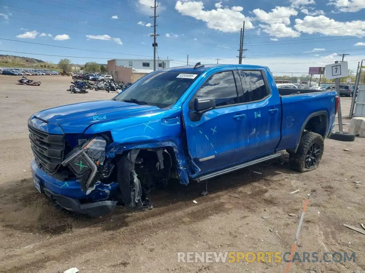 1 Photograph of a damaged car 1GTVUCE8XPZ279151 GMC SIERRA 2023