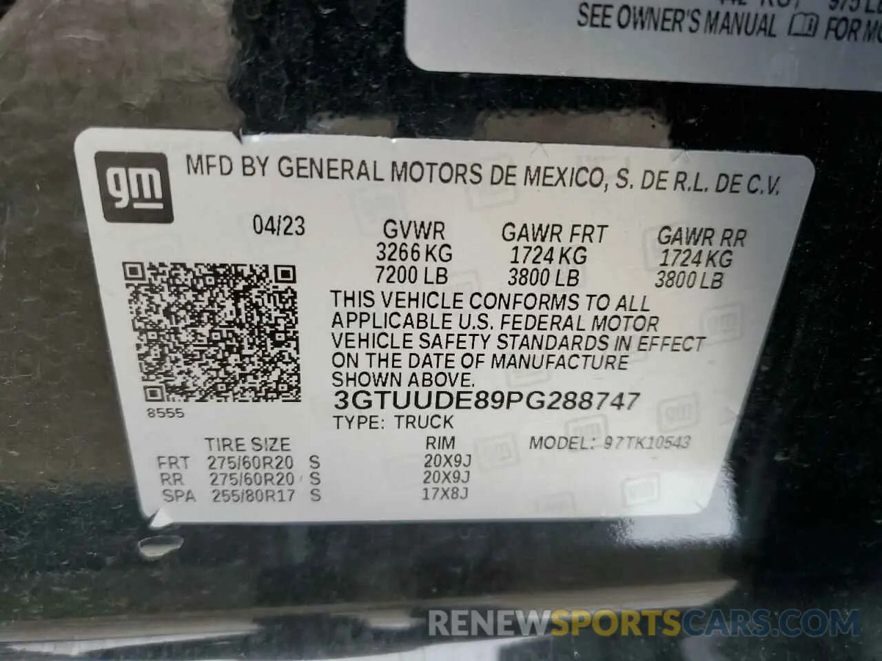 12 Фотография поврежденного автомобиля 3GTUUDE89PG288747 GMC SIERRA 2023