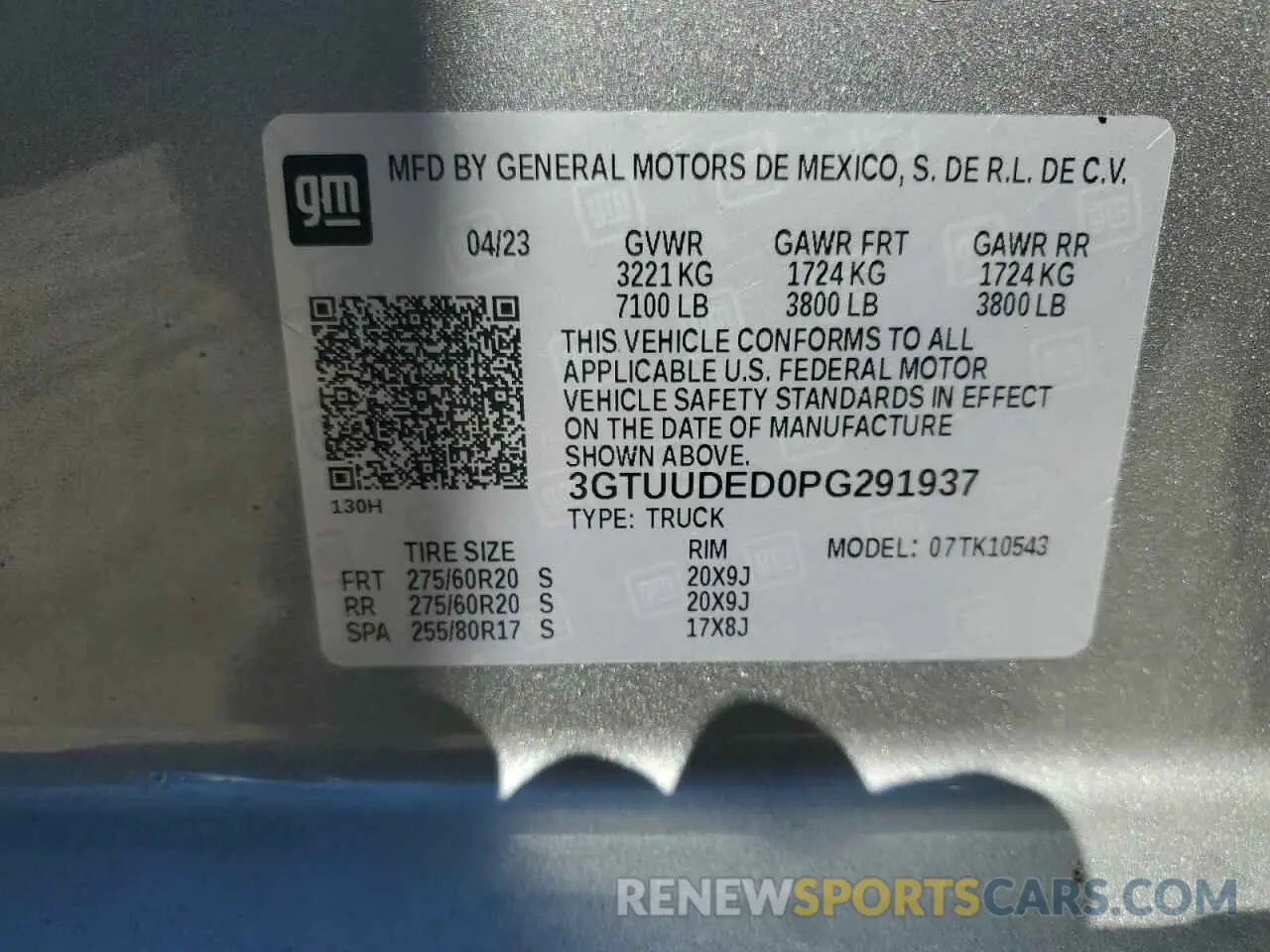12 Фотография поврежденного автомобиля 3GTUUDED0PG291937 GMC SIERRA 2023