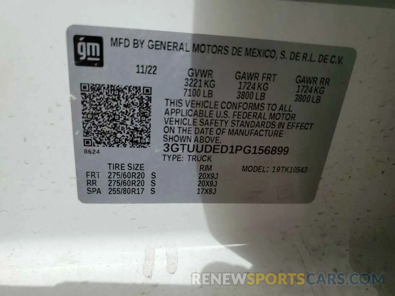 12 Фотография поврежденного автомобиля 3GTUUDED1PG156899 GMC SIERRA 2023