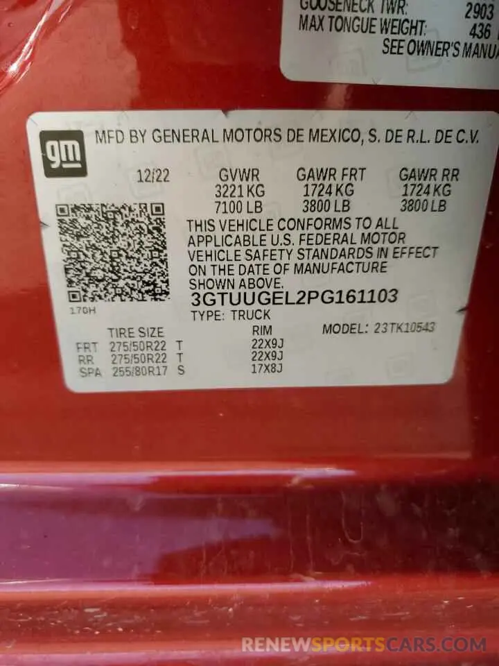 12 Фотография поврежденного автомобиля 3GTUUGEL2PG161103 GMC SIERRA 2023