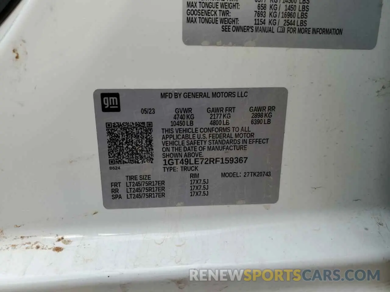 12 Фотография поврежденного автомобиля 1GT49LE72RF159367 GMC SIERRA 2024