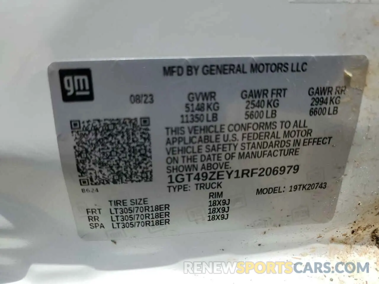 12 Фотография поврежденного автомобиля 1GT49ZEY1RF206979 GMC SIERRA 2024