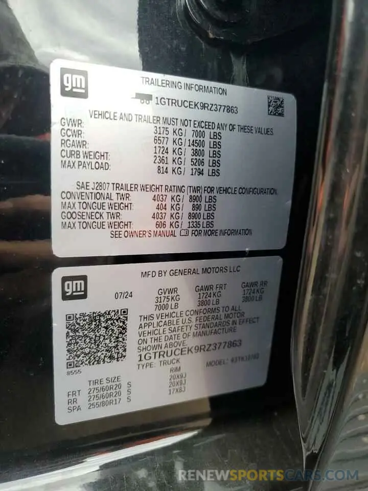 13 Фотография поврежденного автомобиля 1GTRUCEK9RZ377863 GMC SIERRA 2024