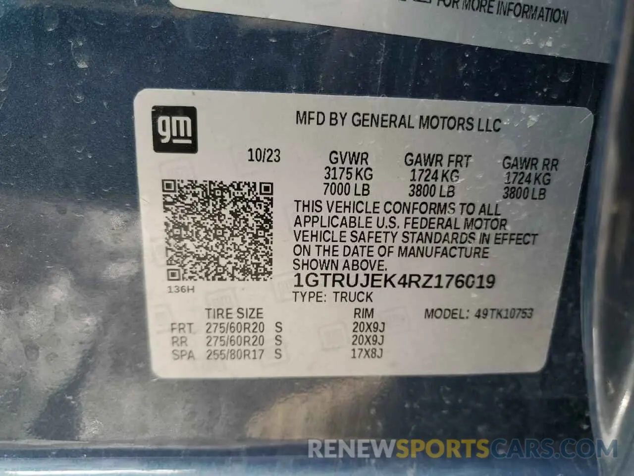 12 Фотография поврежденного автомобиля 1GTRUJEK4RZ176019 GMC SIERRA 2024