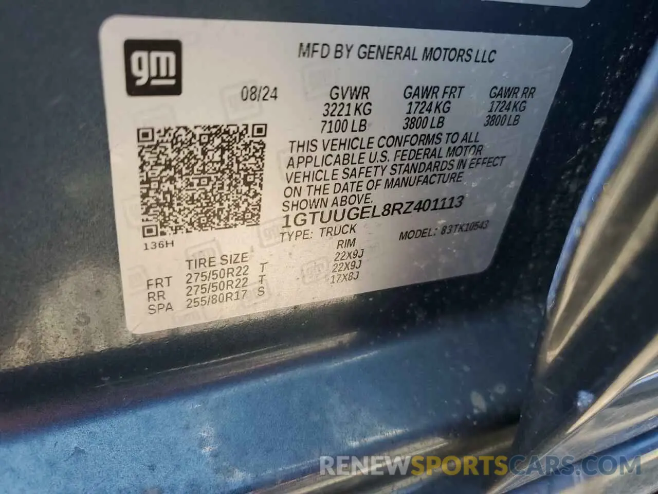 12 Фотография поврежденного автомобиля 1GTUUGEL8RZ401113 GMC SIERRA 2024
