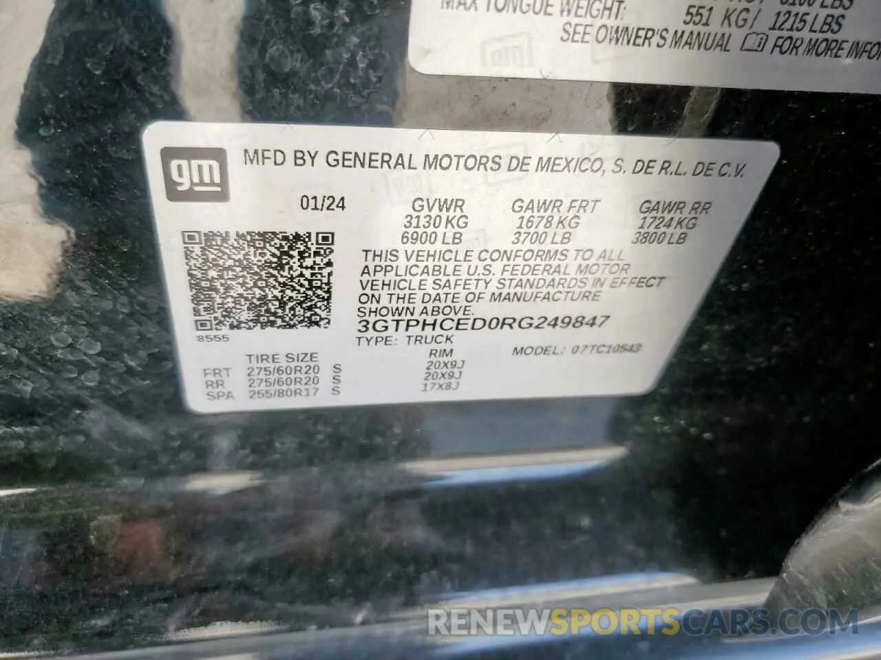 12 Photograph of a damaged car 3GTPHCED0RG249847 GMC SIERRA 2024