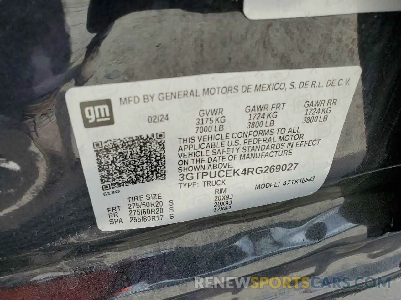 12 Фотография поврежденного автомобиля 3GTPUCEK4RG269027 GMC SIERRA 2024