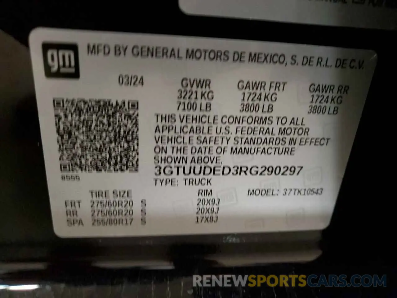 13 Photograph of a damaged car 3GTUUDED3RG290297 GMC SIERRA 2024