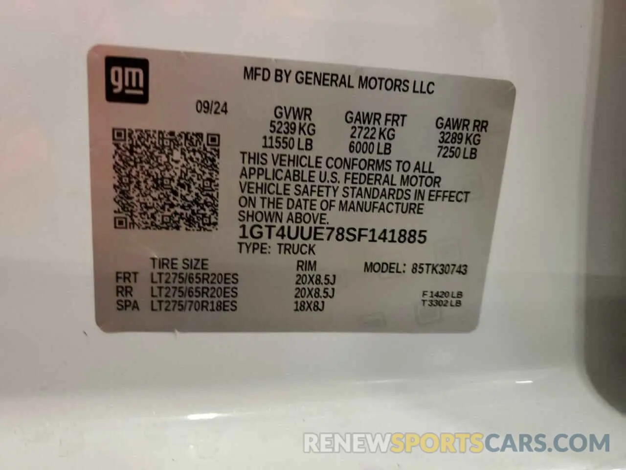 12 Photograph of a damaged car 1GT4UUE78SF141885 GMC SIERRA 2025