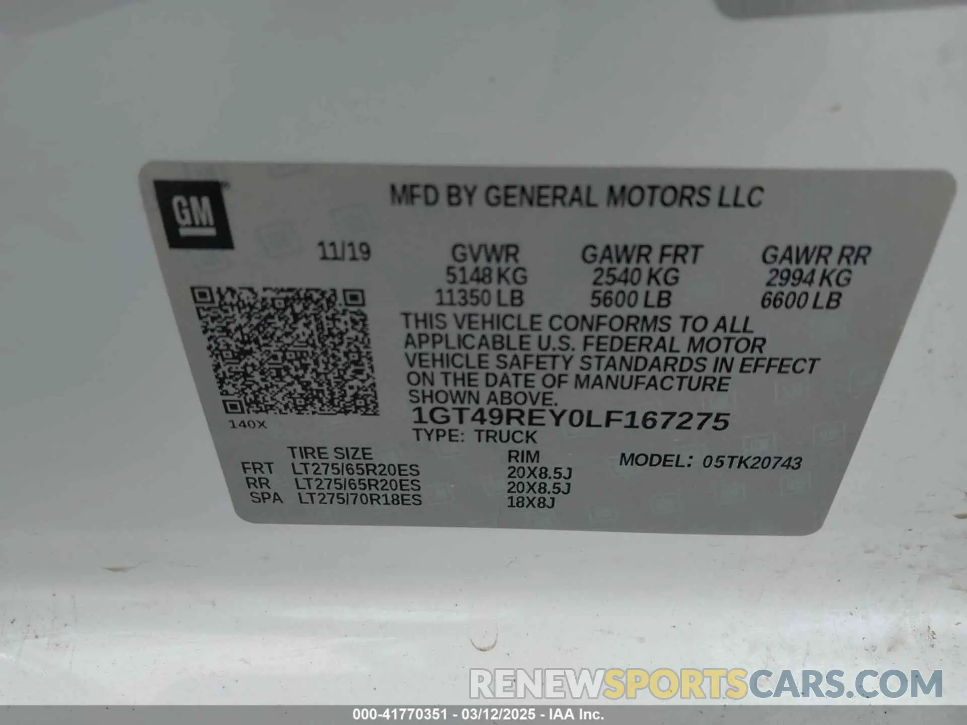 9 Photograph of a damaged car 1GT49REY0LF167275 GMC SIERRA 2500HD 2020