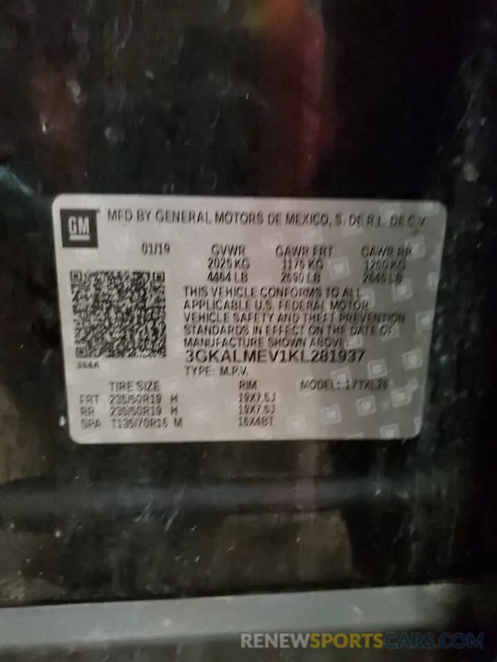 14 Photograph of a damaged car 3GKALMEV1KL281937 GMC TERRAIN 2019