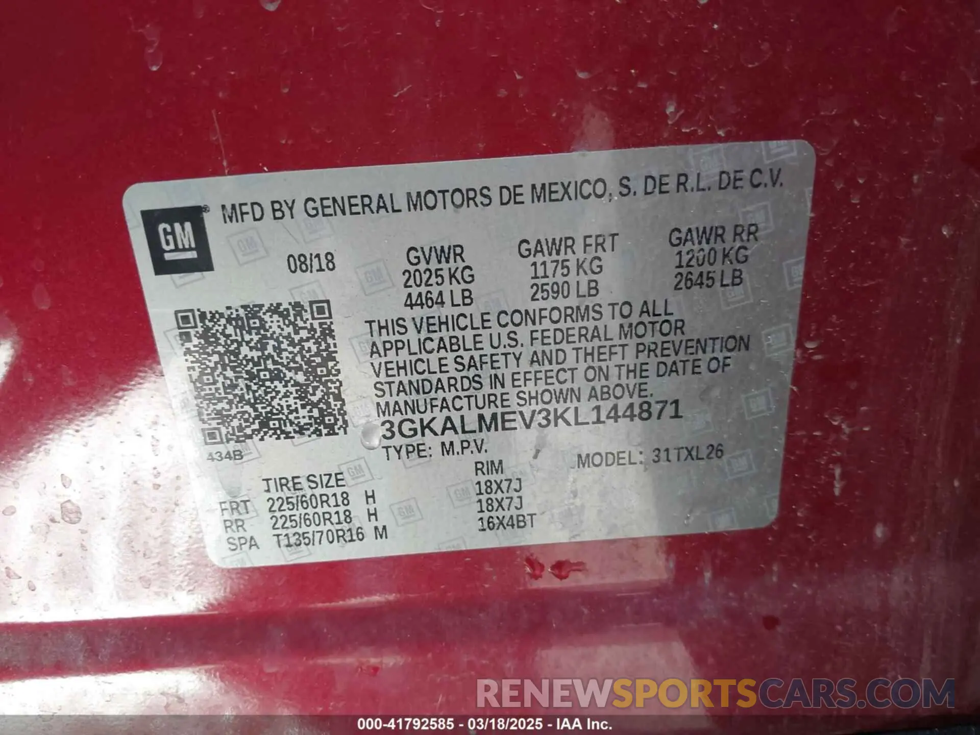 9 Photograph of a damaged car 3GKALMEV3KL144871 GMC TERRAIN 2019