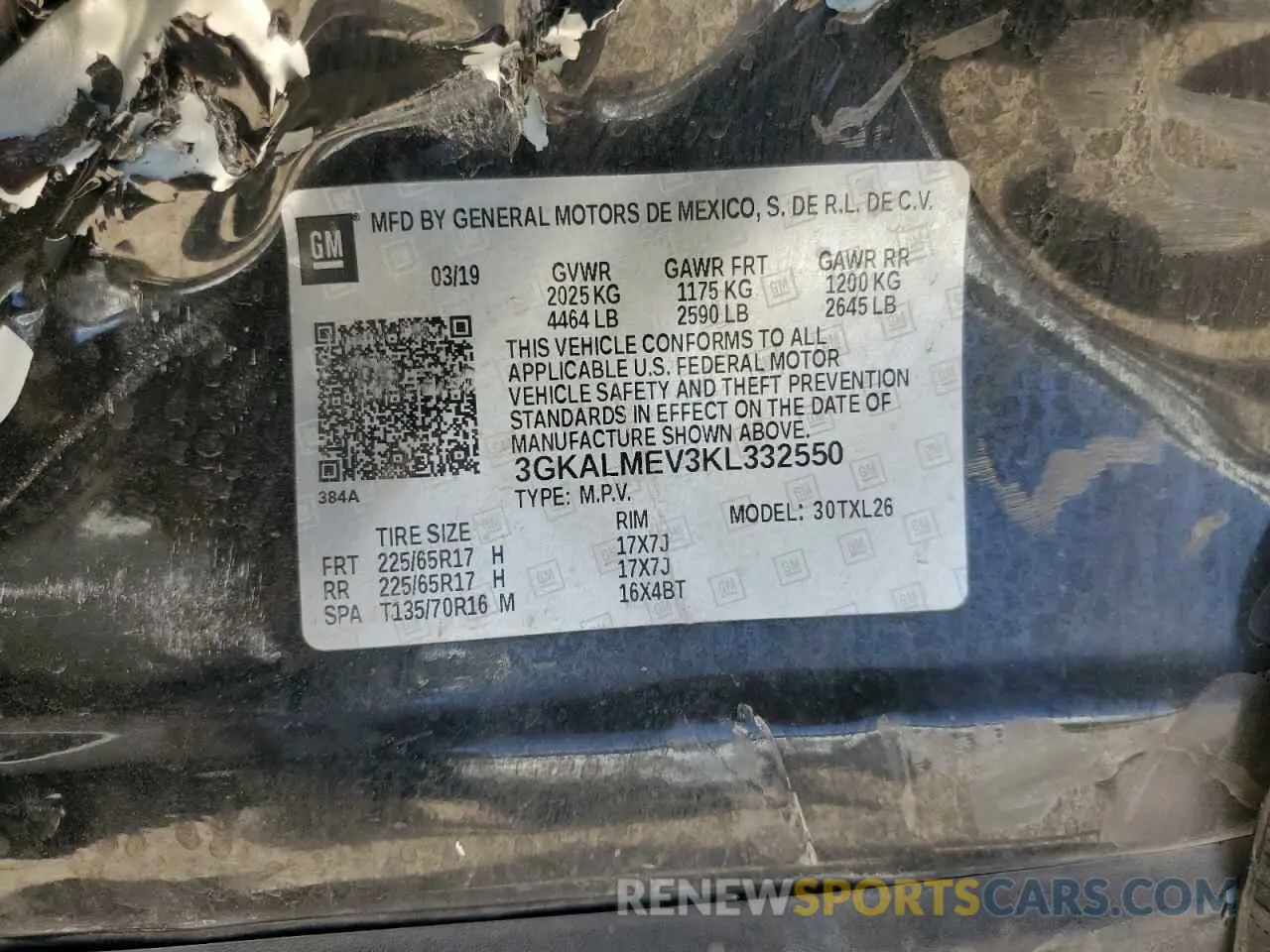 13 Photograph of a damaged car 3GKALMEV3KL332550 GMC TERRAIN 2019