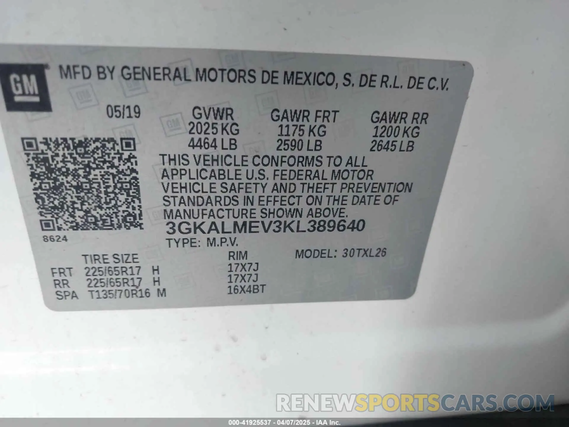 9 Фотография поврежденного автомобиля 3GKALMEV3KL389640 GMC TERRAIN 2019