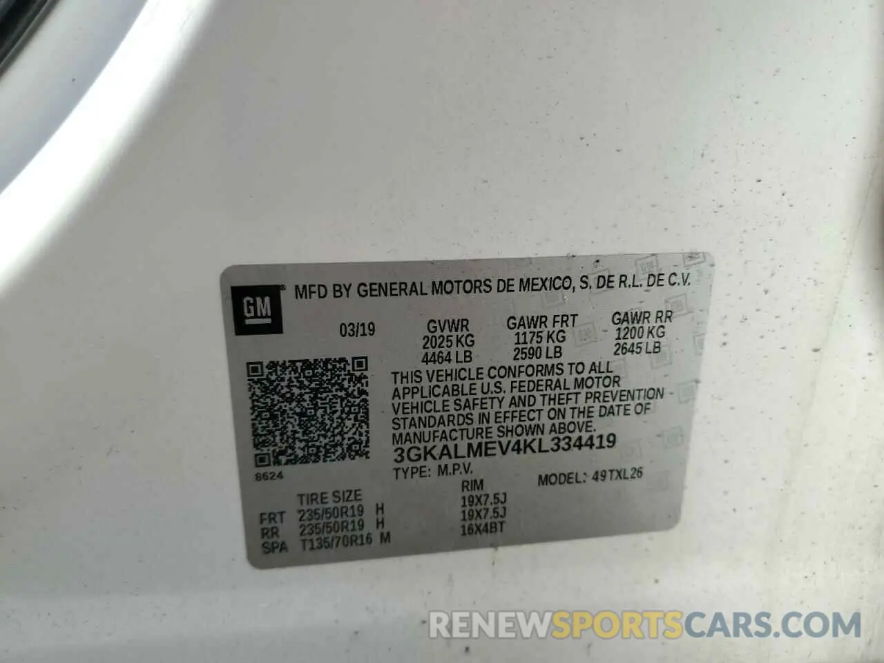 13 Photograph of a damaged car 3GKALMEV4KL334419 GMC TERRAIN 2019