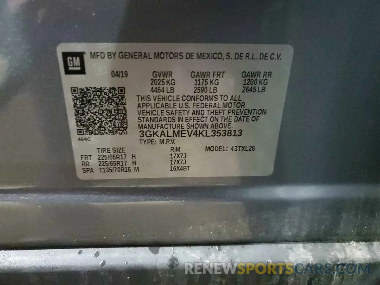 14 Photograph of a damaged car 3GKALMEV4KL353813 GMC TERRAIN 2019