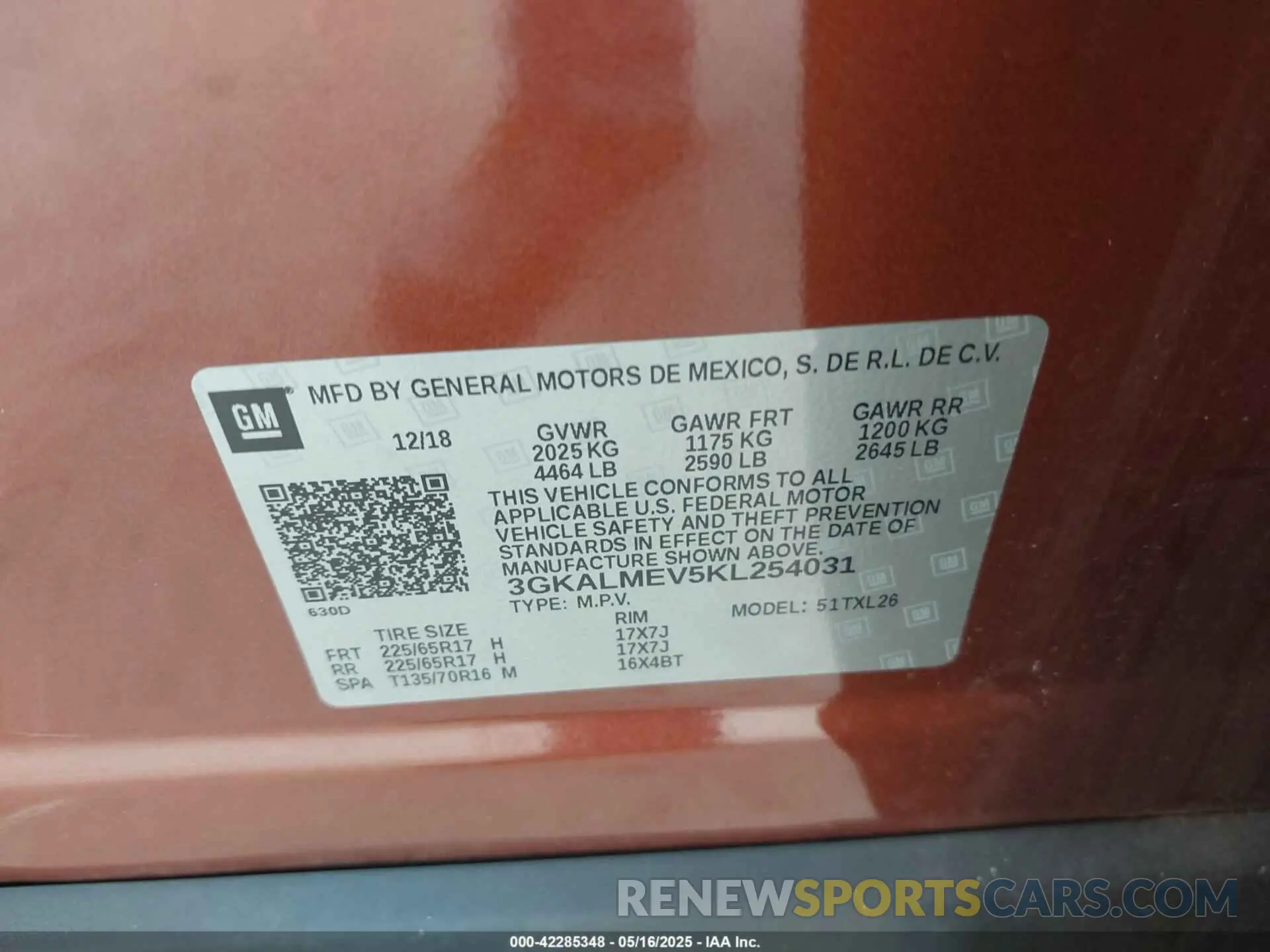 9 Photograph of a damaged car 3GKALMEV5KL254031 GMC TERRAIN 2019