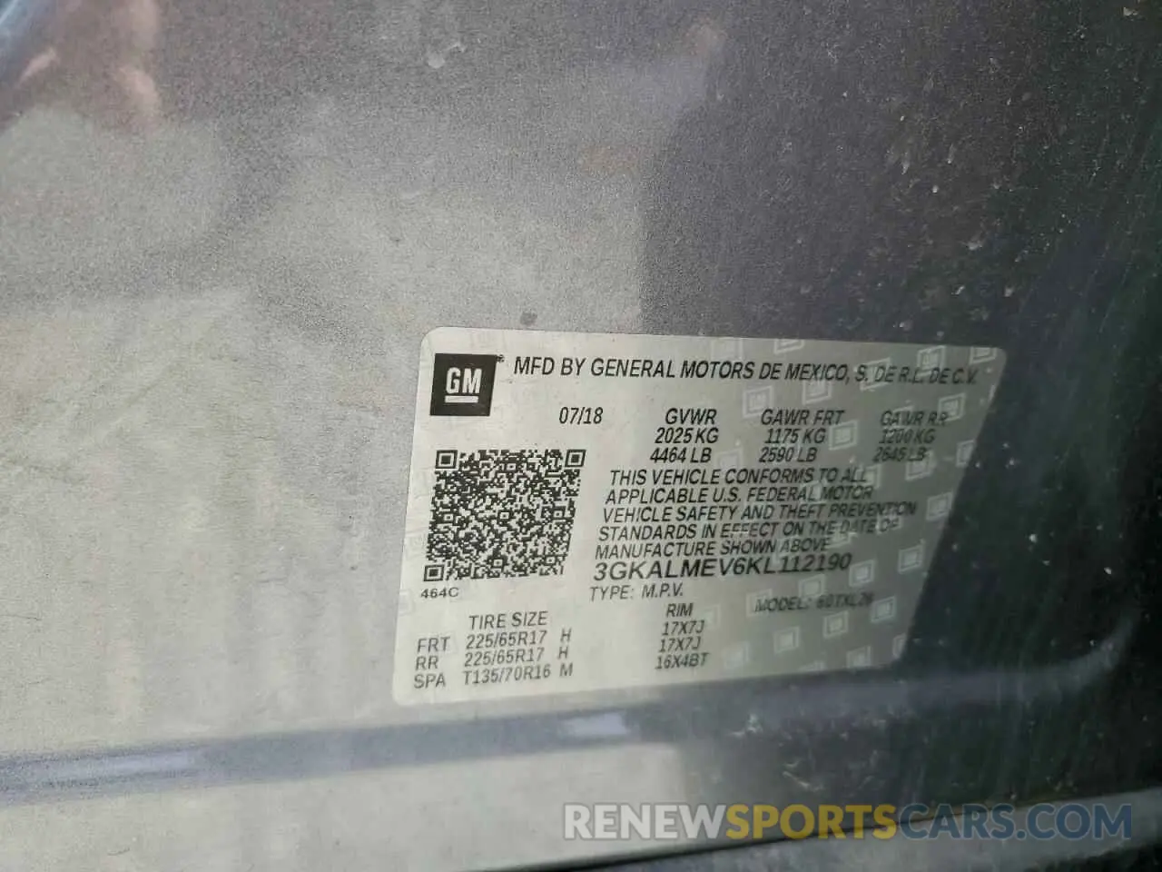 14 Photograph of a damaged car 3GKALMEV6KL112190 GMC TERRAIN 2019