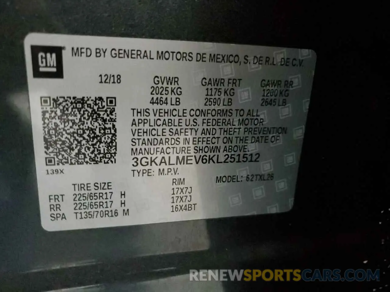 16 Photograph of a damaged car 3GKALMEV6KL251512 GMC TERRAIN 2019
