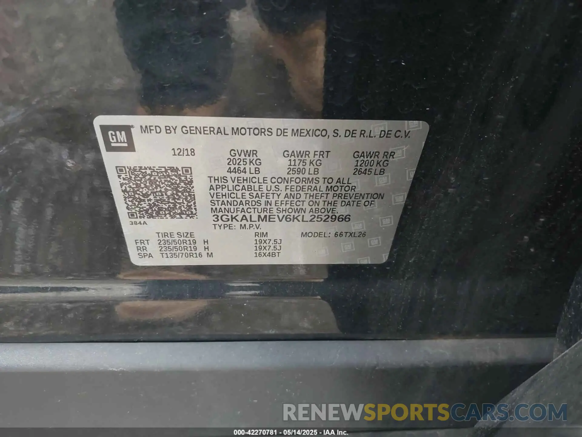 9 Photograph of a damaged car 3GKALMEV6KL252966 GMC TERRAIN 2019