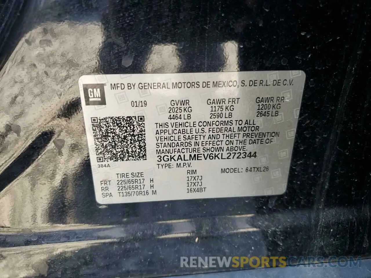 13 Photograph of a damaged car 3GKALMEV6KL272344 GMC TERRAIN 2019