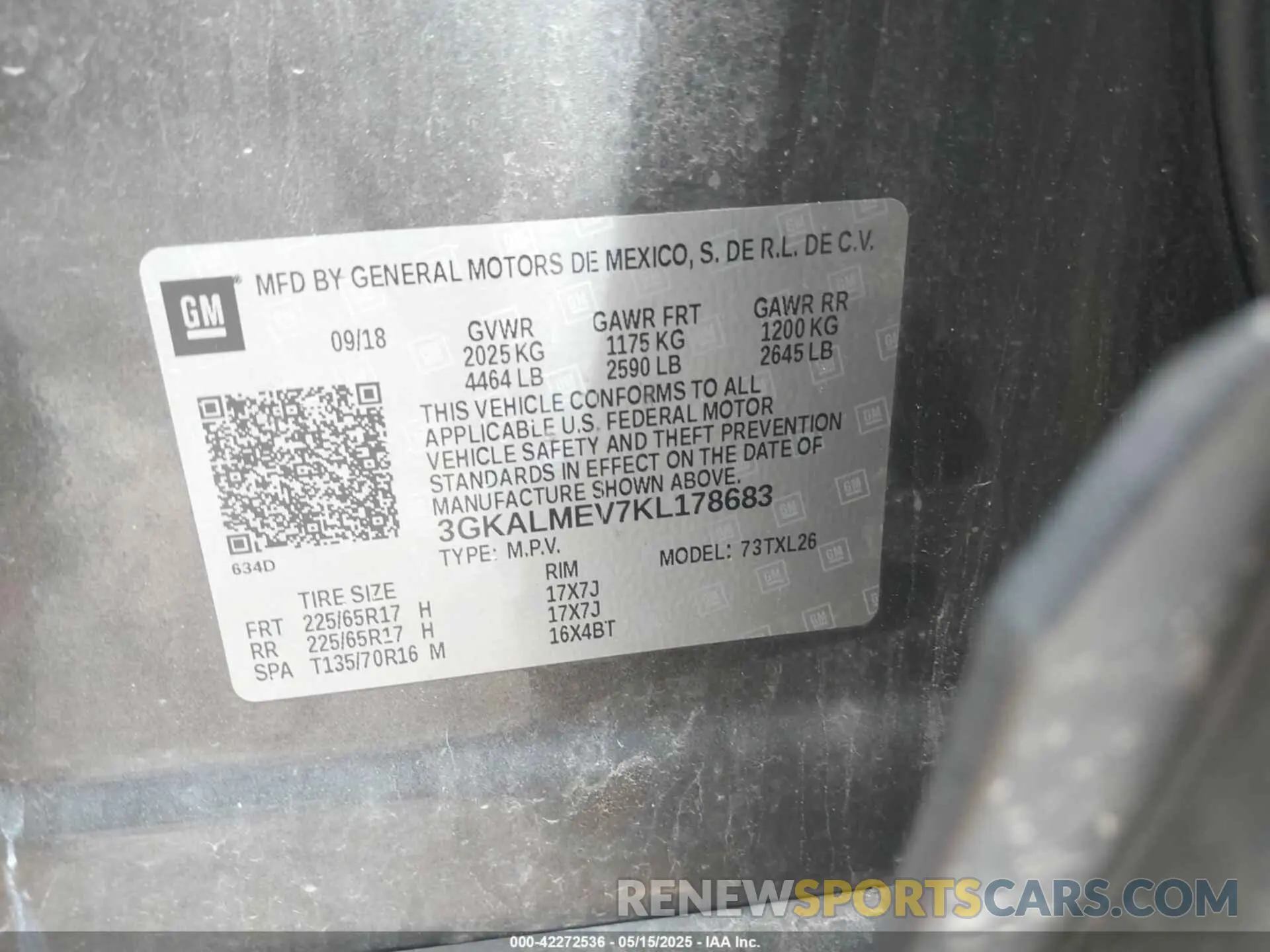 9 Photograph of a damaged car 3GKALMEV7KL178683 GMC TERRAIN 2019