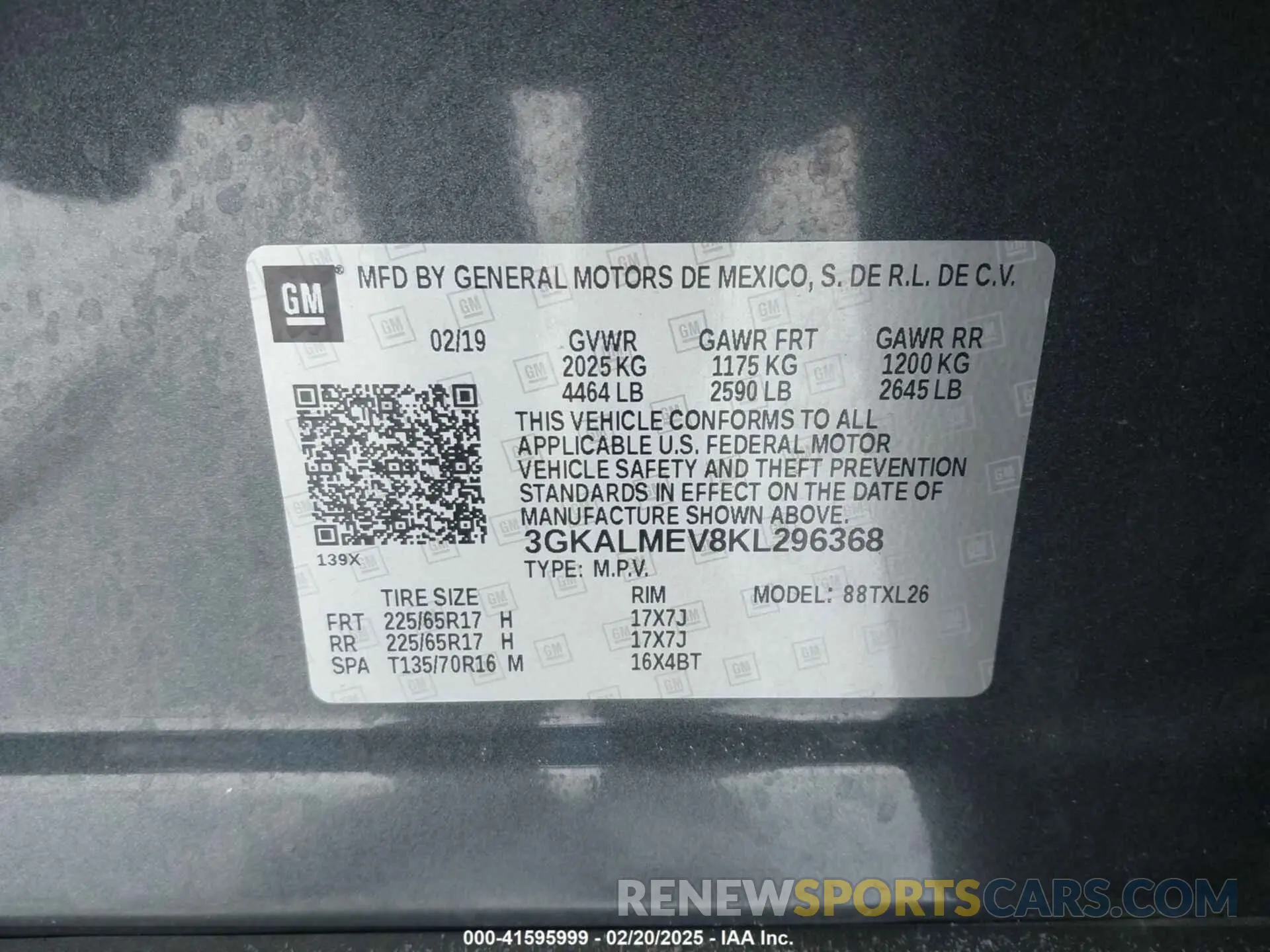 9 Photograph of a damaged car 3GKALMEV8KL296368 GMC TERRAIN 2019