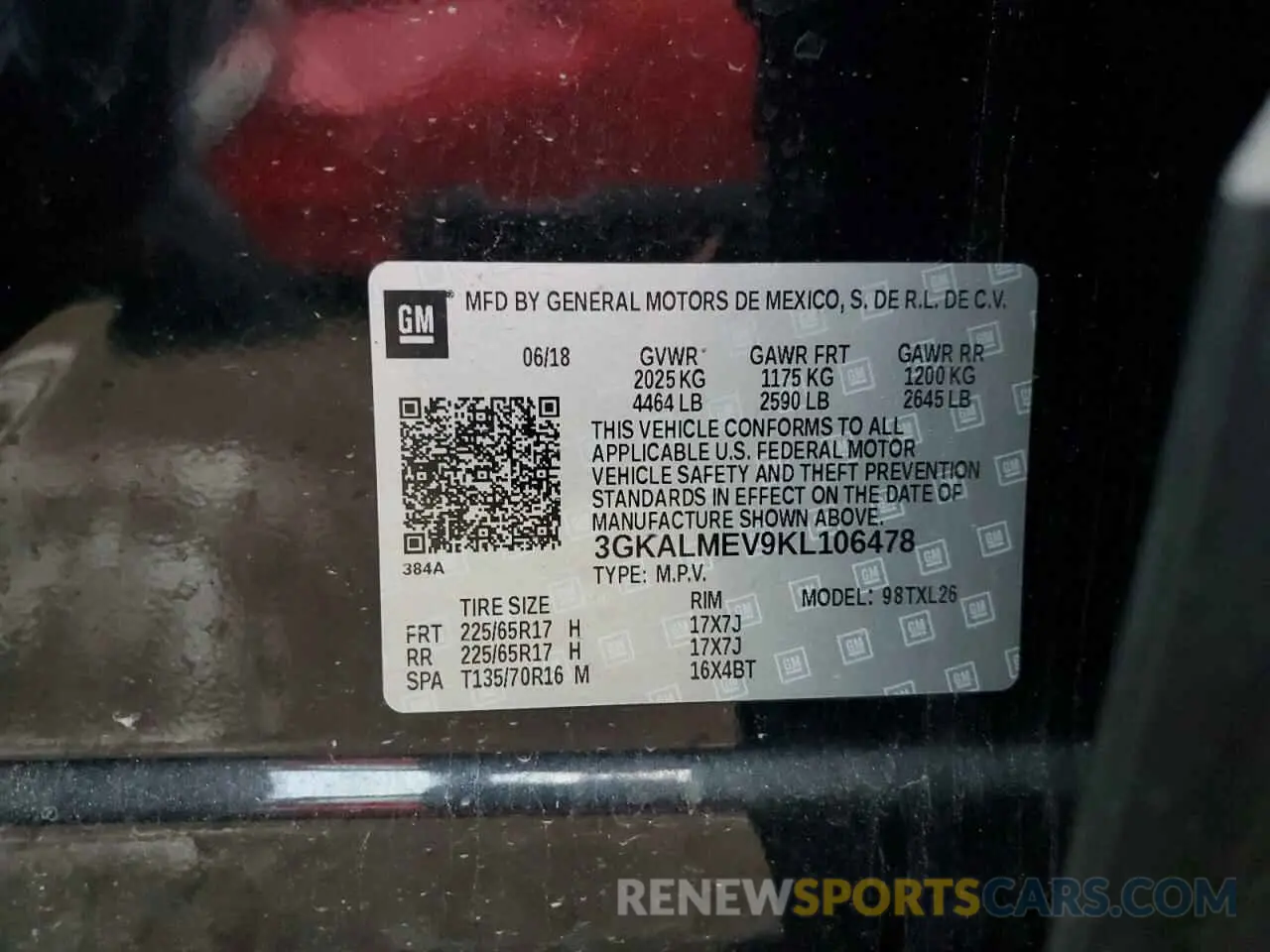 12 Photograph of a damaged car 3GKALMEV9KL106478 GMC TERRAIN 2019