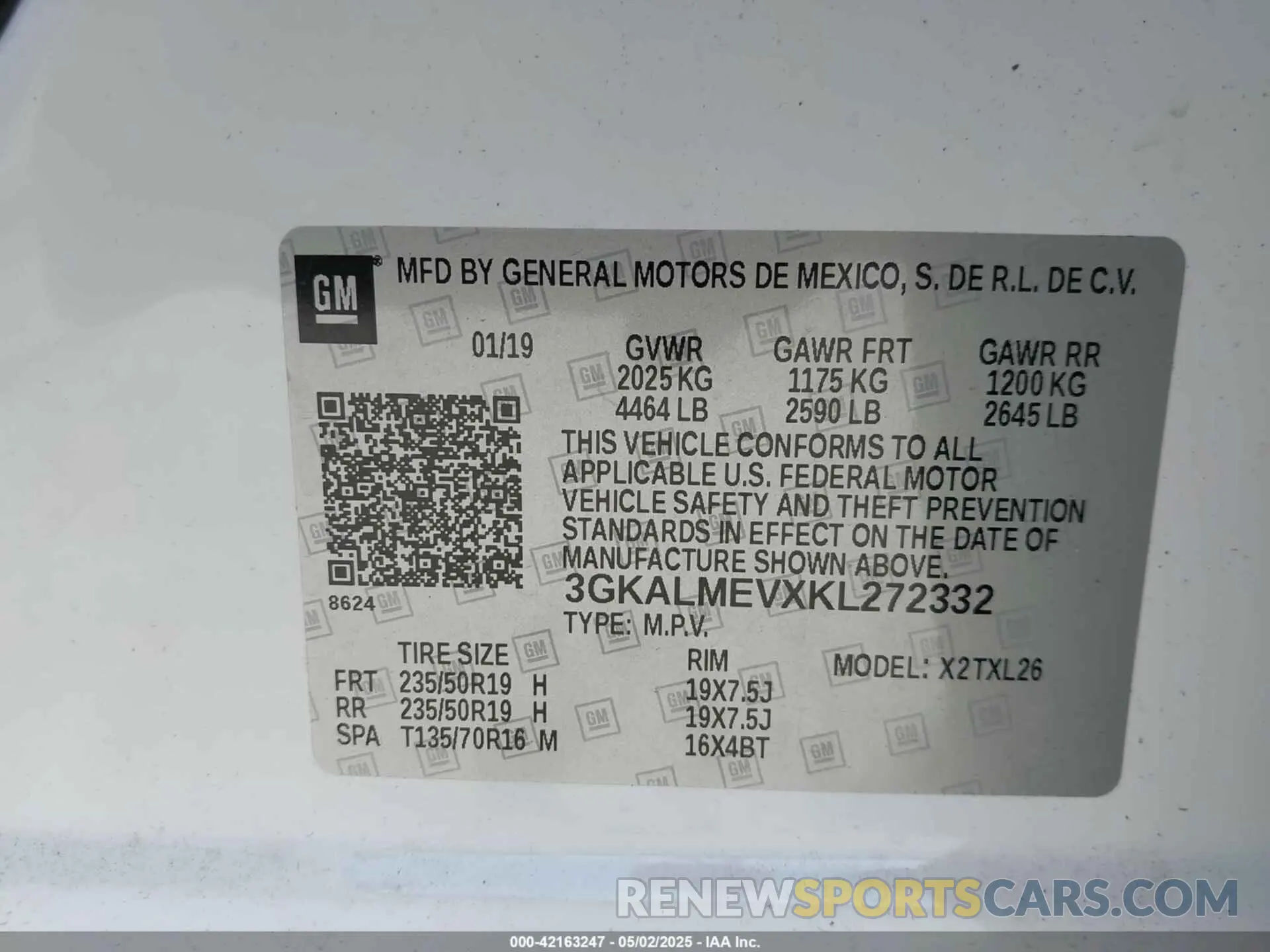 9 Photograph of a damaged car 3GKALMEVXKL272332 GMC TERRAIN 2019