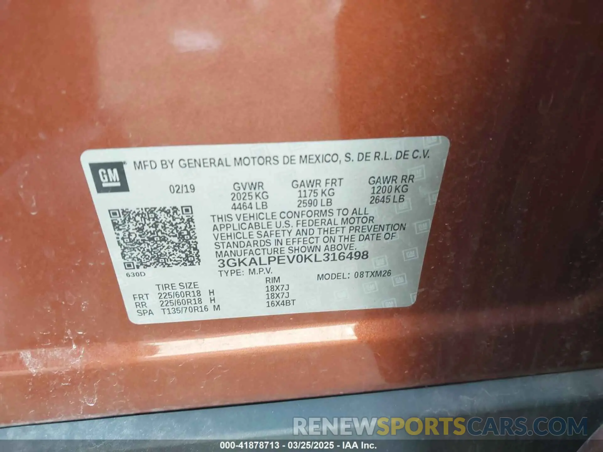 9 Фотография поврежденного автомобиля 3GKALPEV0KL316498 GMC TERRAIN 2019