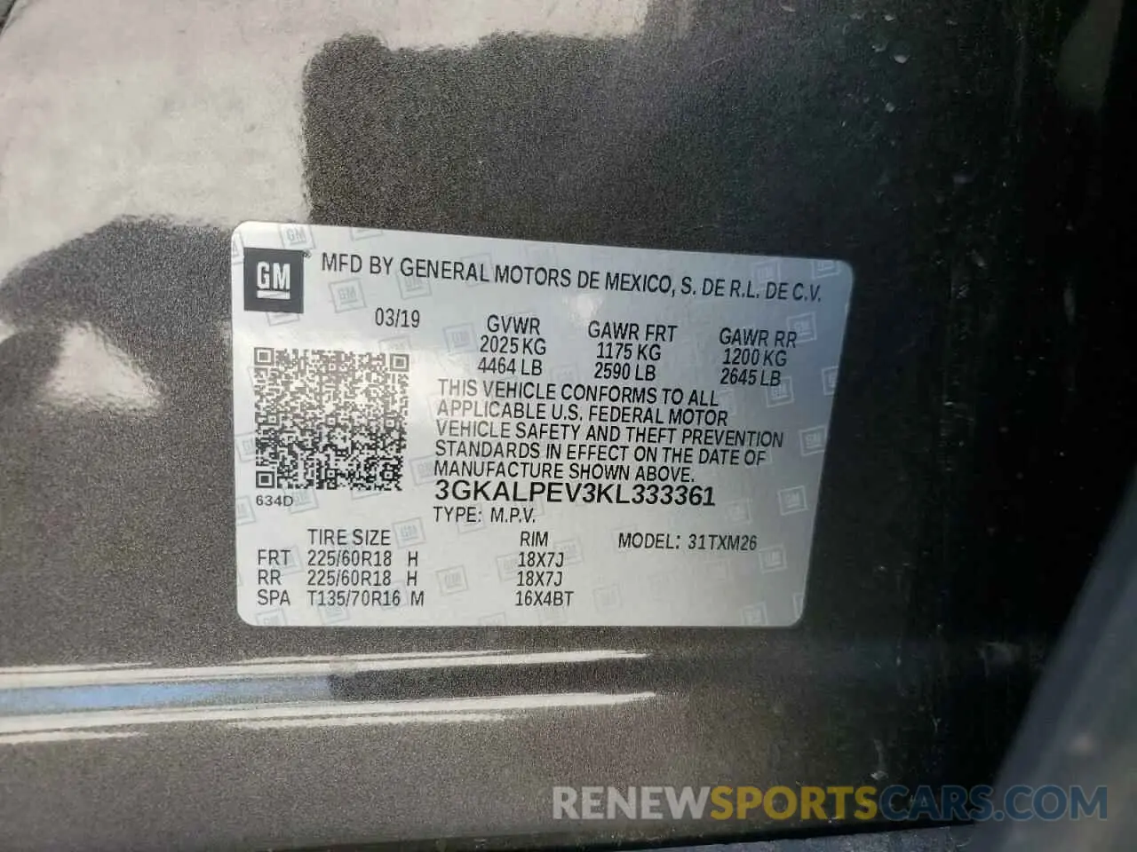 15 Photograph of a damaged car 3GKALPEV3KL333361 GMC TERRAIN 2019