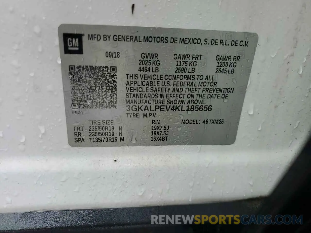 13 Photograph of a damaged car 3GKALPEV4KL185656 GMC TERRAIN 2019