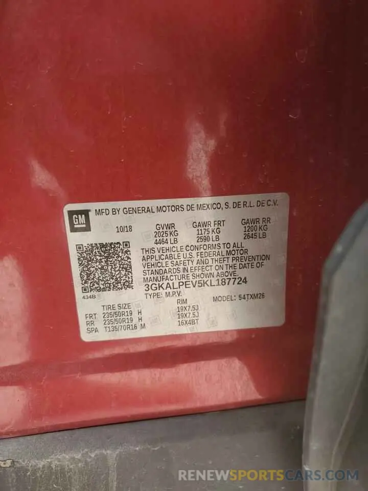 15 Photograph of a damaged car 3GKALPEV5KL187724 GMC TERRAIN 2019
