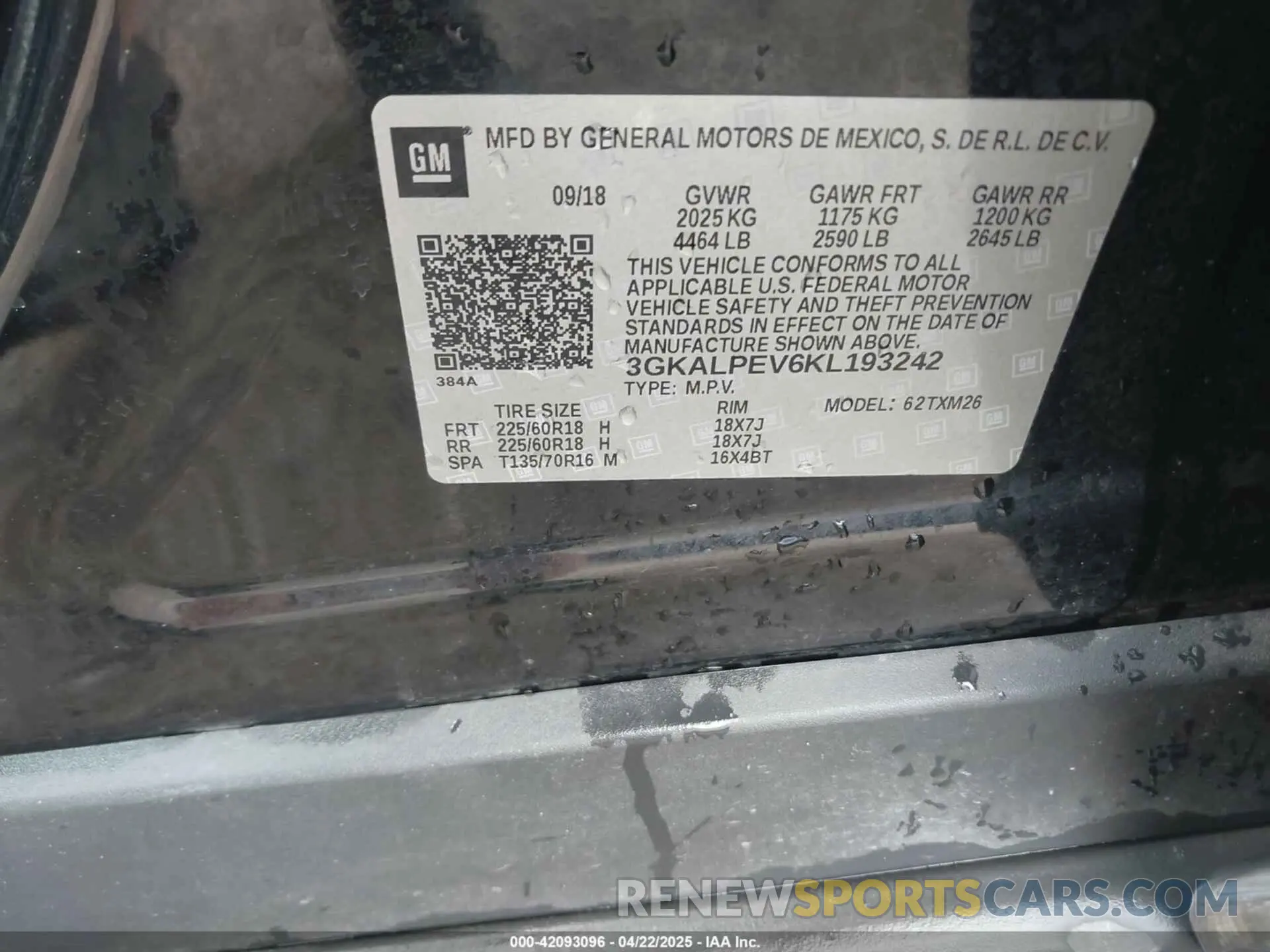 9 Photograph of a damaged car 3GKALPEV6KL193242 GMC TERRAIN 2019