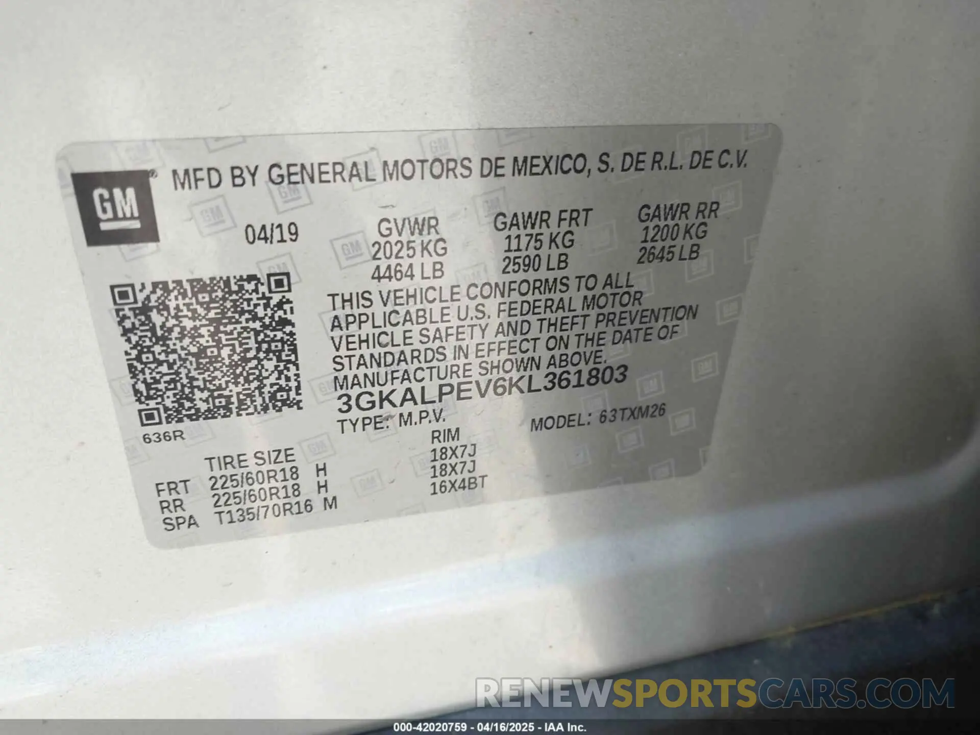 9 Photograph of a damaged car 3GKALPEV6KL361803 GMC TERRAIN 2019