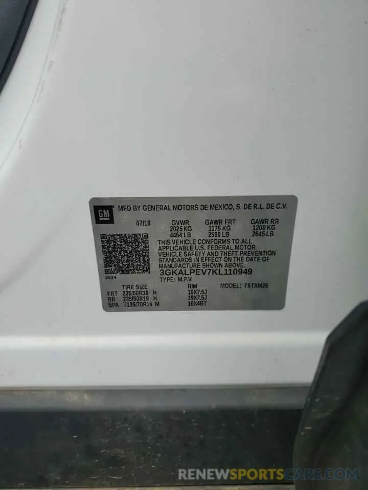 13 Photograph of a damaged car 3GKALPEV7KL110949 GMC TERRAIN 2019