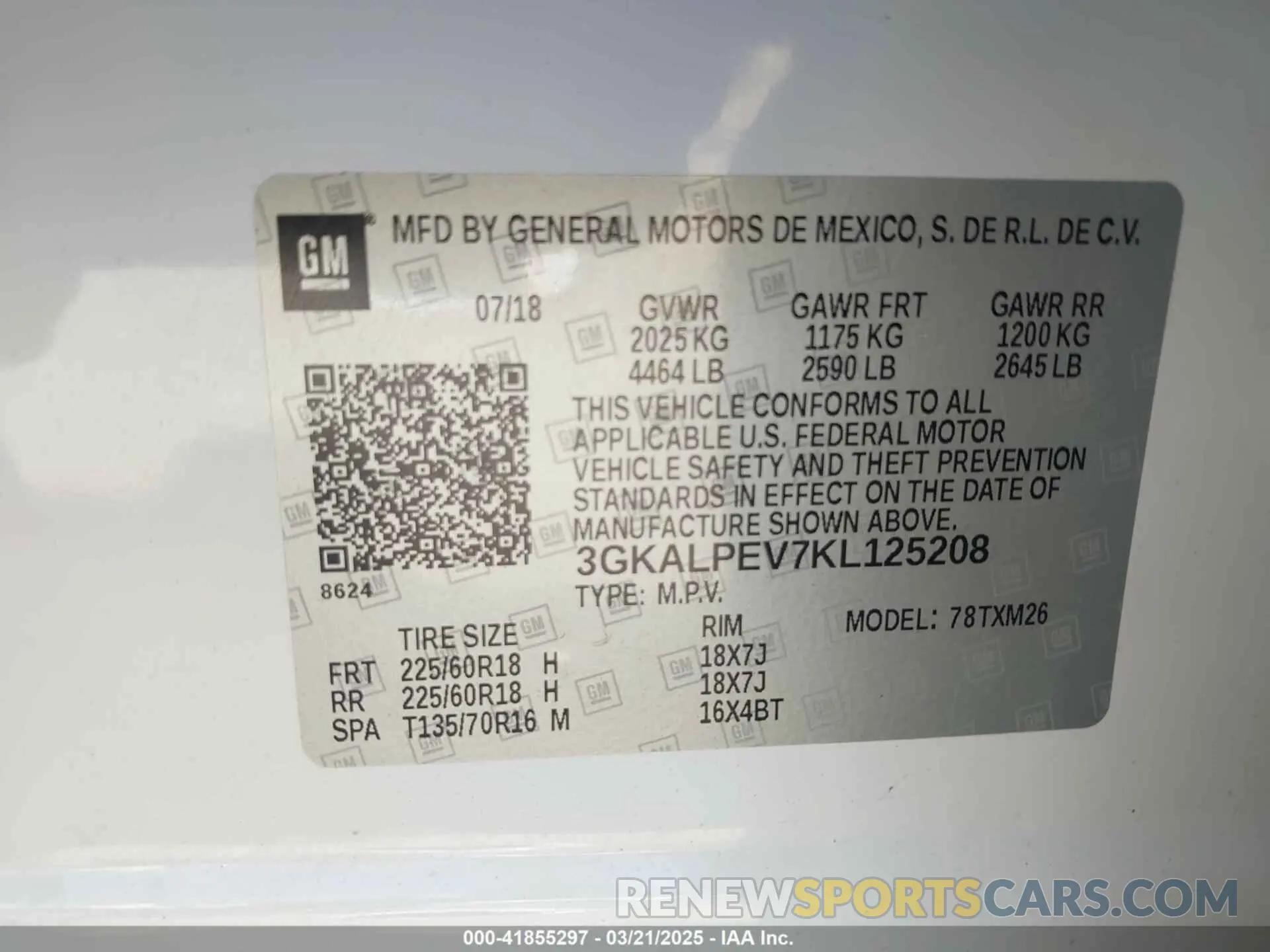 9 Photograph of a damaged car 3GKALPEV7KL125208 GMC TERRAIN 2019