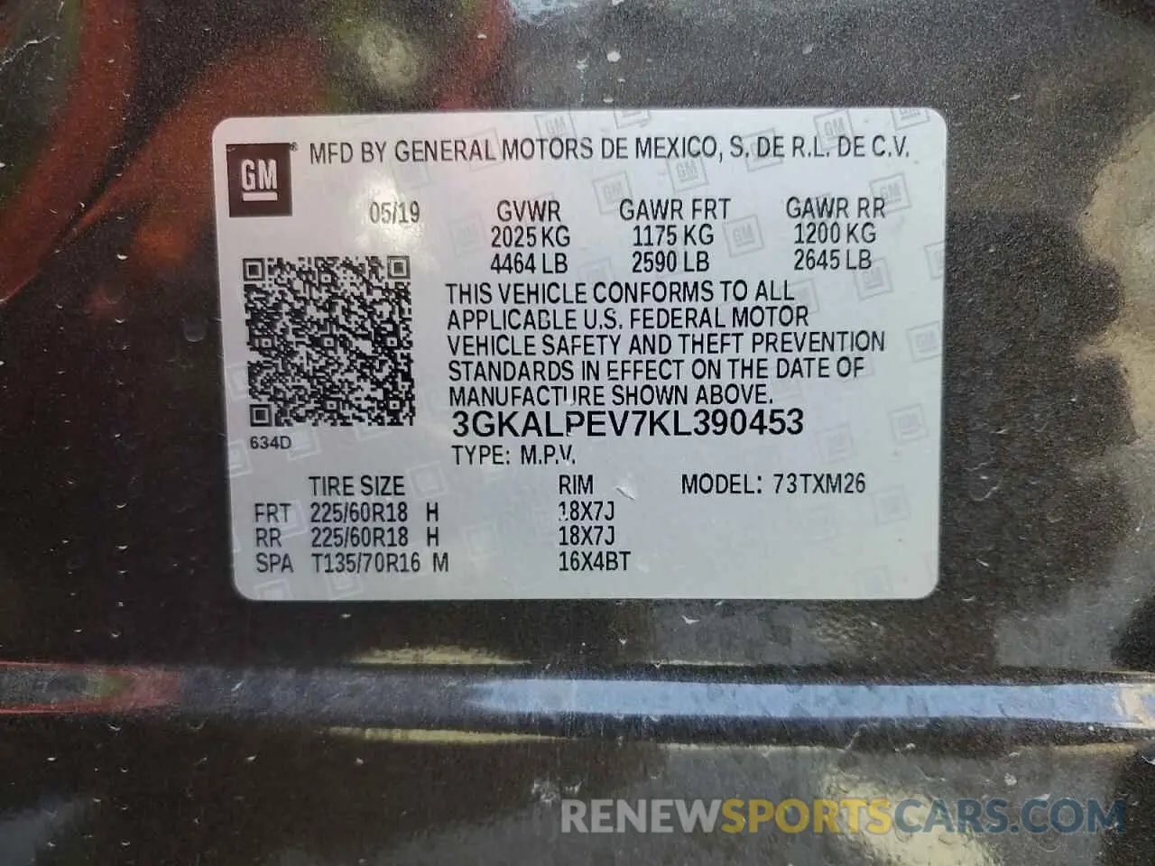 13 Photograph of a damaged car 3GKALPEV7KL390453 GMC TERRAIN 2019