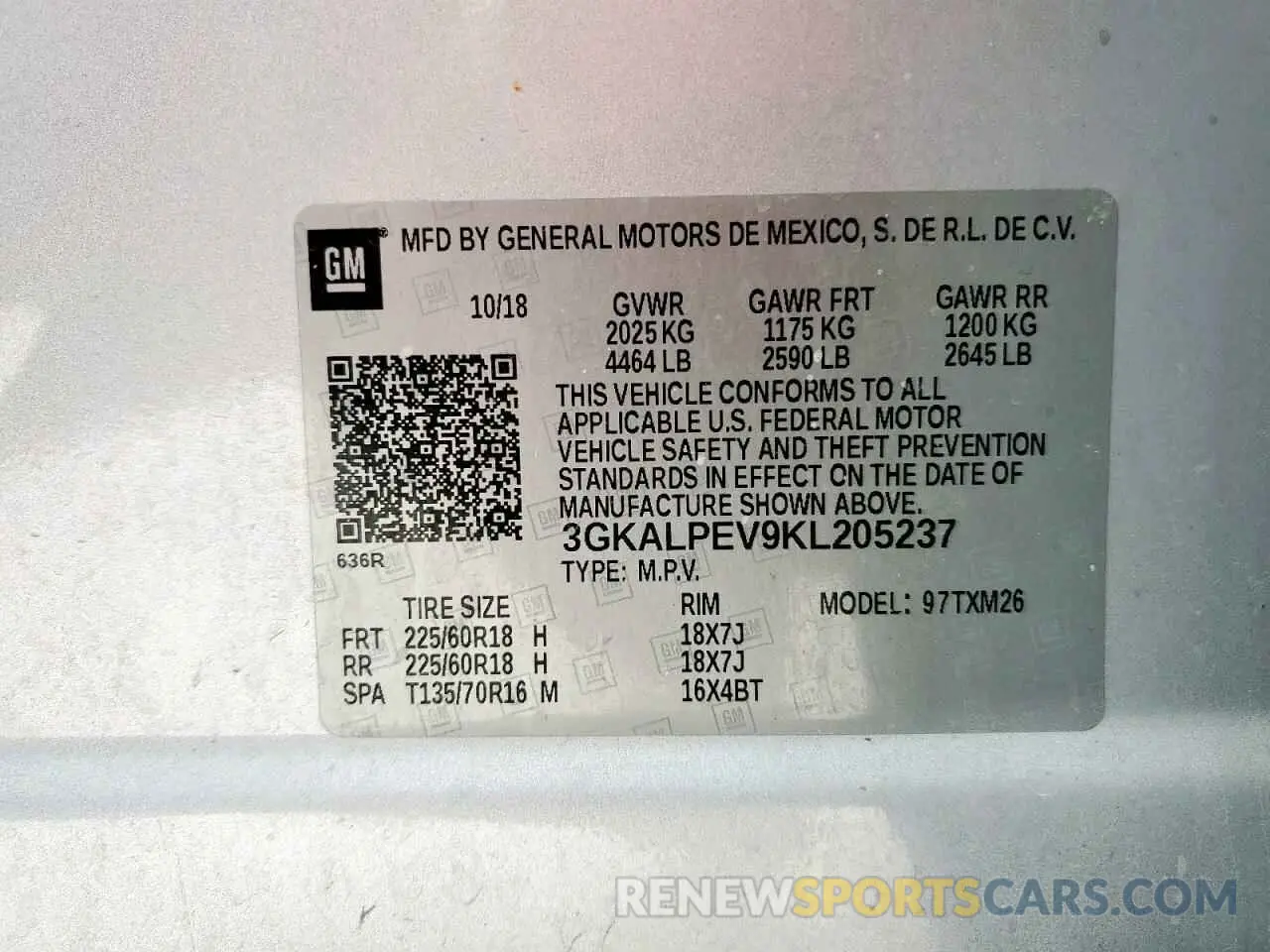 13 Photograph of a damaged car 3GKALPEV9KL205237 GMC TERRAIN 2019