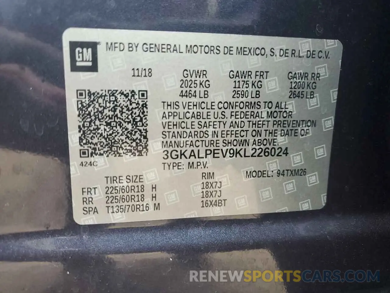 16 Фотография поврежденного автомобиля 3GKALPEV9KL226024 GMC TERRAIN 2019