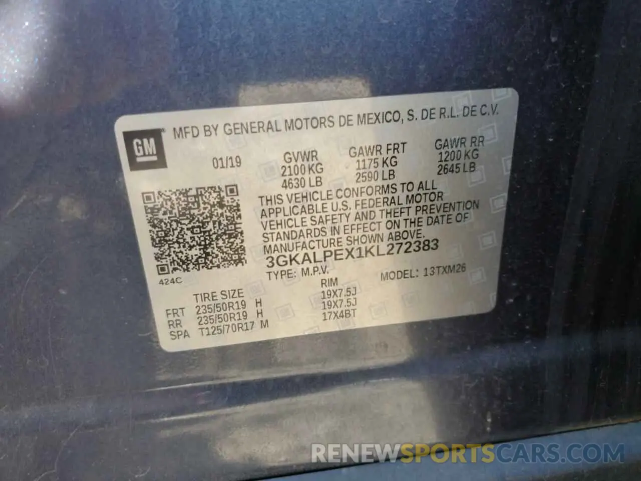 15 Photograph of a damaged car 3GKALPEX1KL272383 GMC TERRAIN 2019
