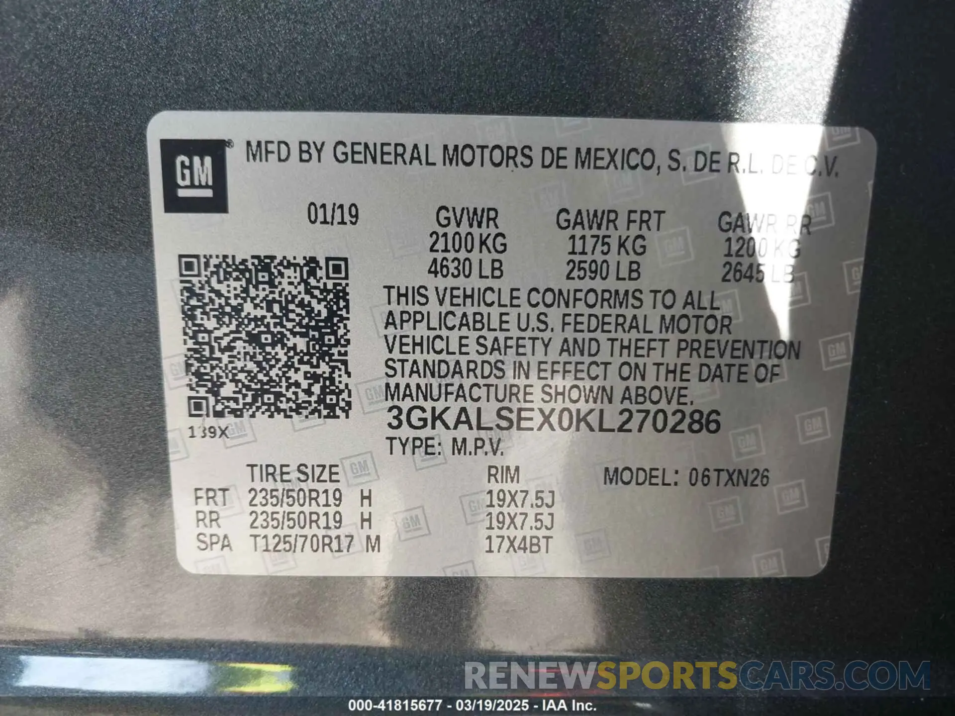 9 Photograph of a damaged car 3GKALSEX0KL270286 GMC TERRAIN 2019