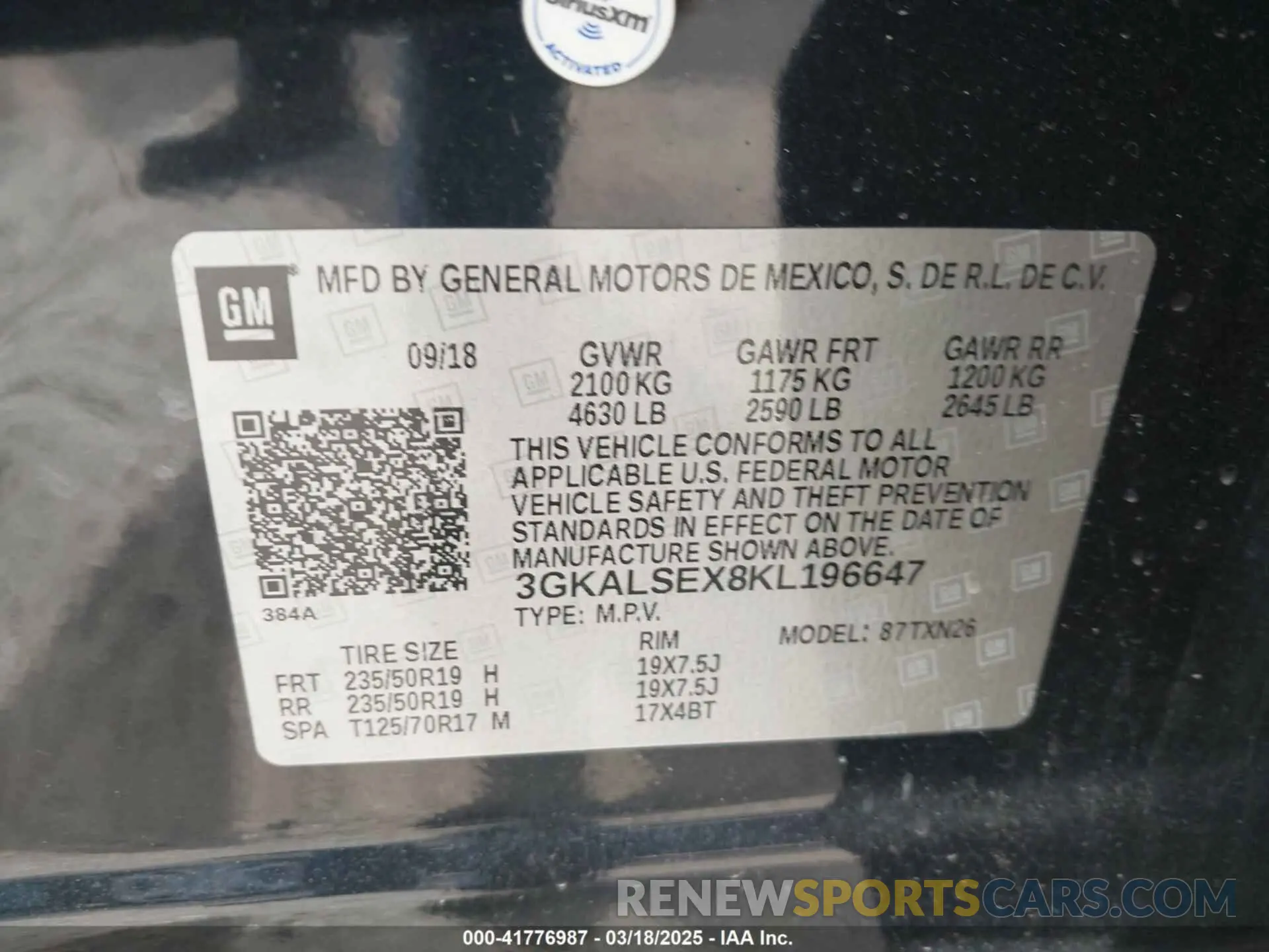 9 Photograph of a damaged car 3GKALSEX8KL196647 GMC TERRAIN 2019