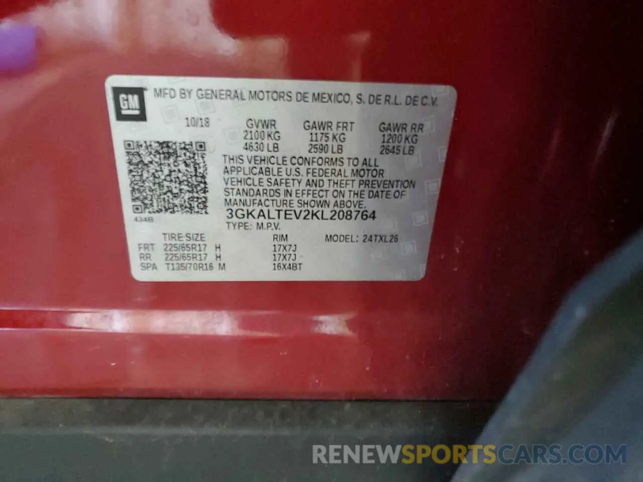 12 Photograph of a damaged car 3GKALTEV2KL208764 GMC TERRAIN 2019
