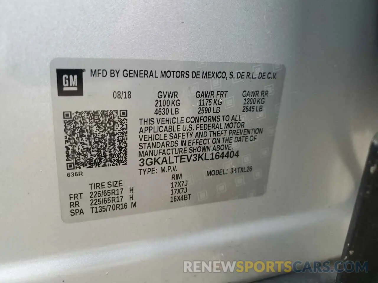 13 Photograph of a damaged car 3GKALTEV3KL164404 GMC TERRAIN 2019