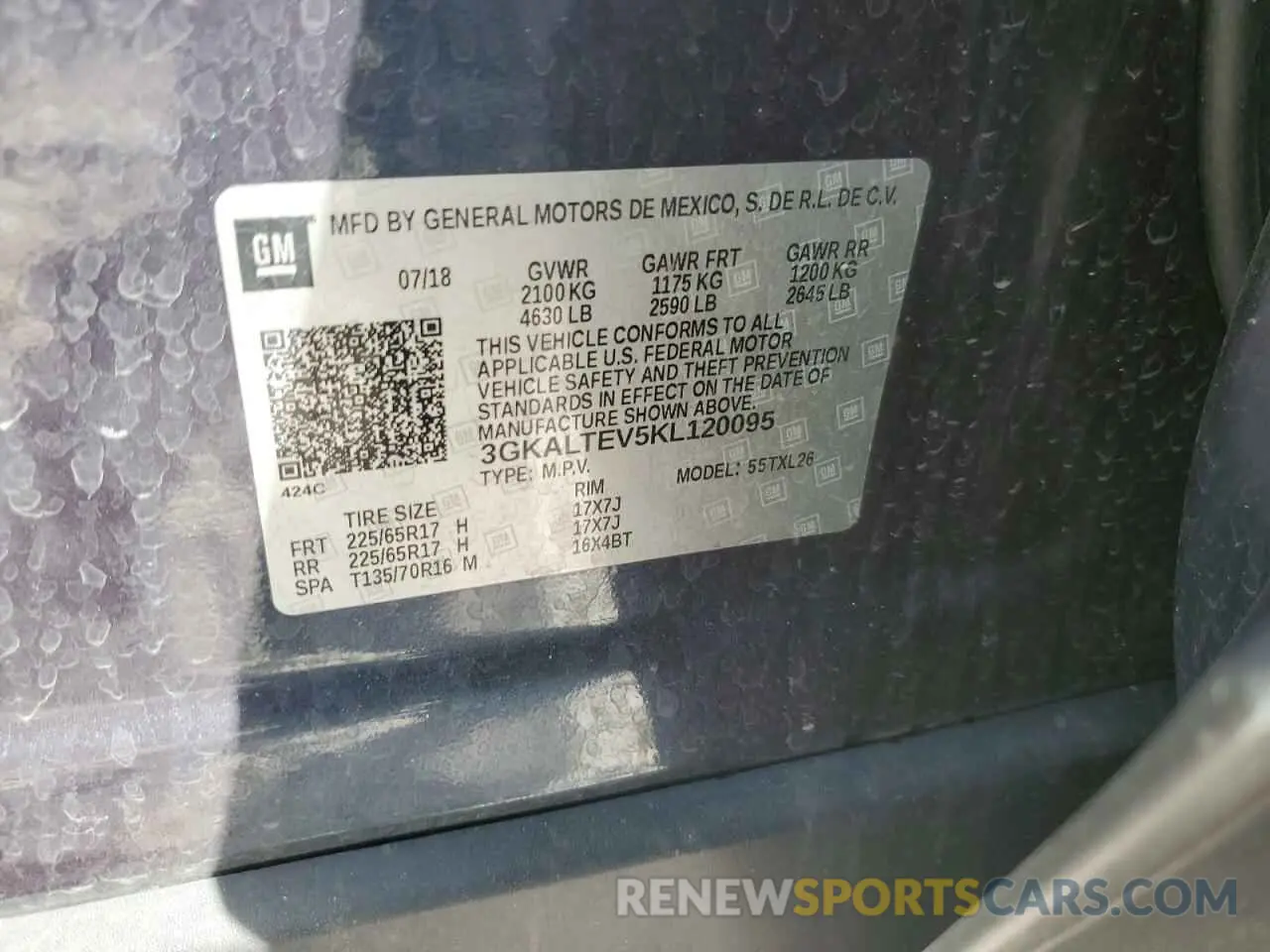 14 Photograph of a damaged car 3GKALTEV5KL120095 GMC TERRAIN 2019