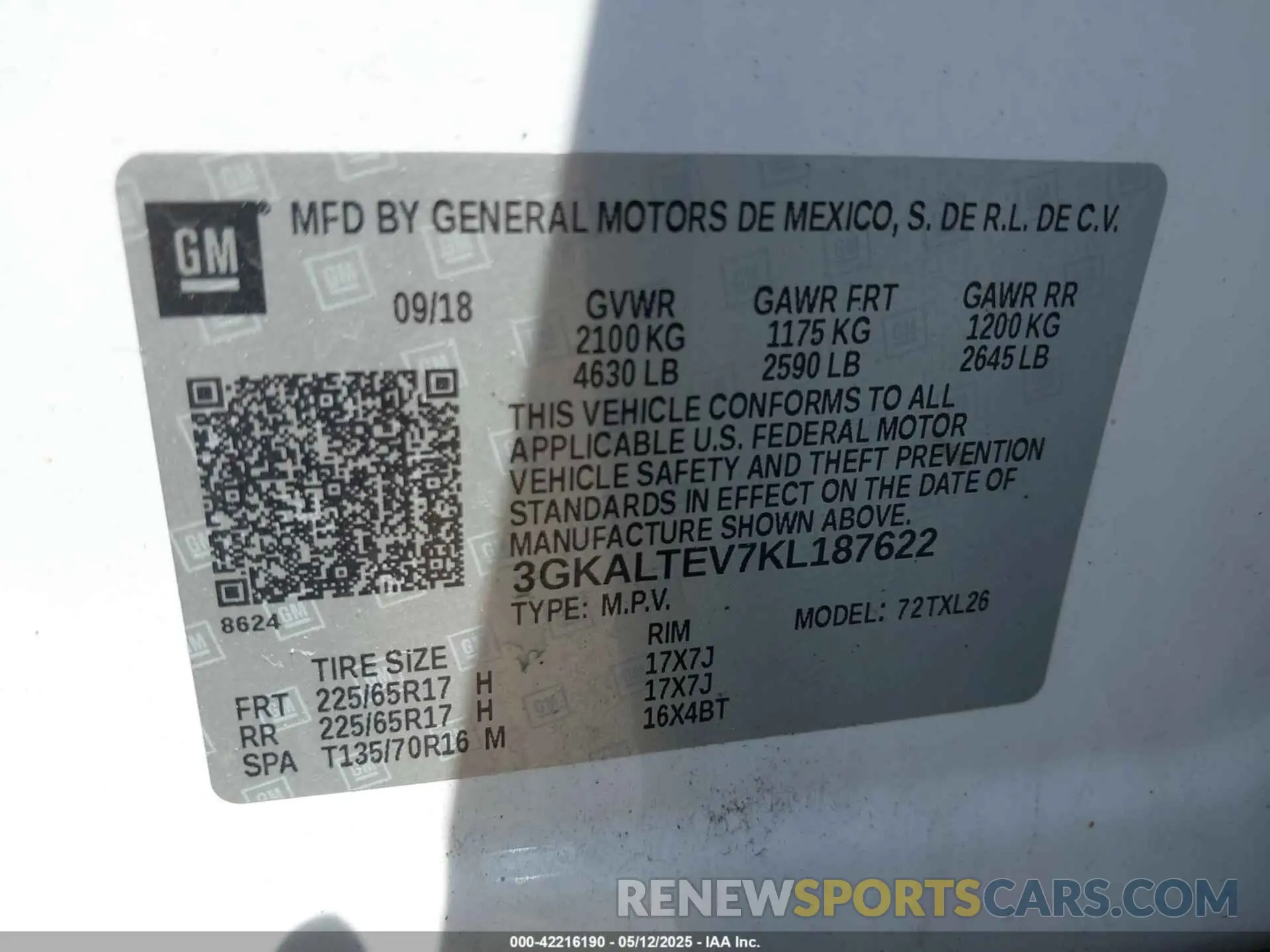 9 Фотография поврежденного автомобиля 3GKALTEV7KL187622 GMC TERRAIN 2019