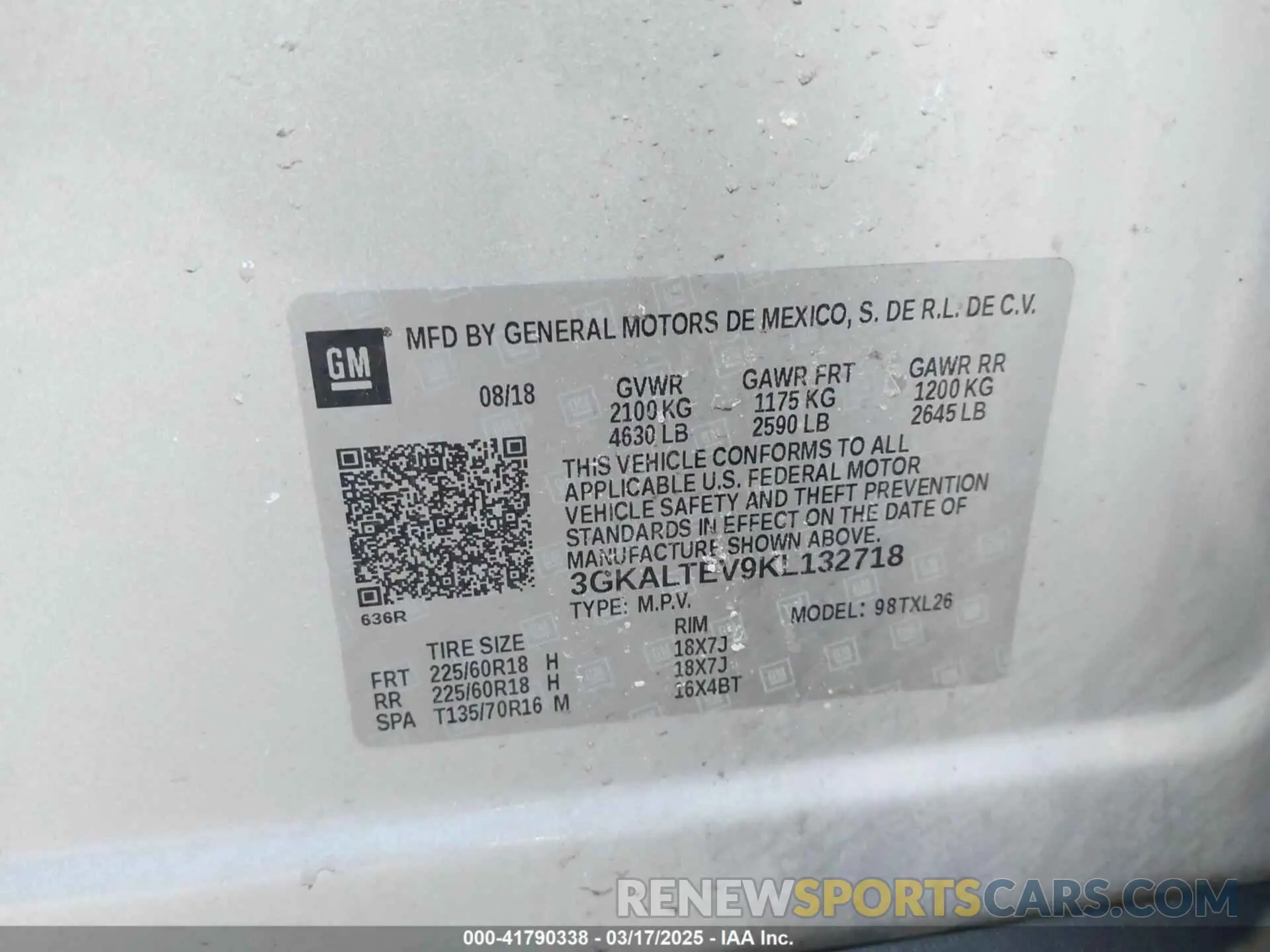 9 Photograph of a damaged car 3GKALTEV9KL132718 GMC TERRAIN 2019